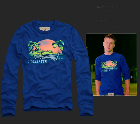 Hollister Hombres De Cuello Redondo Largo Remera HCO3813